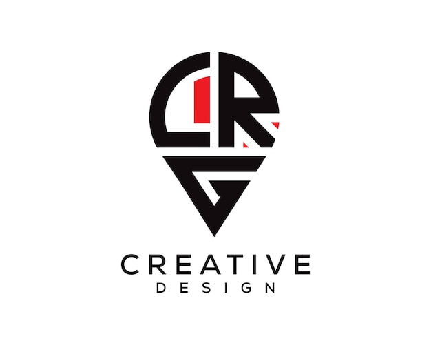 Diseño del logotipo de la forma de la letra LRG