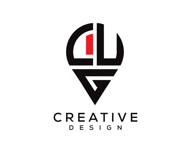Diseño del logotipo en forma de letra LUG