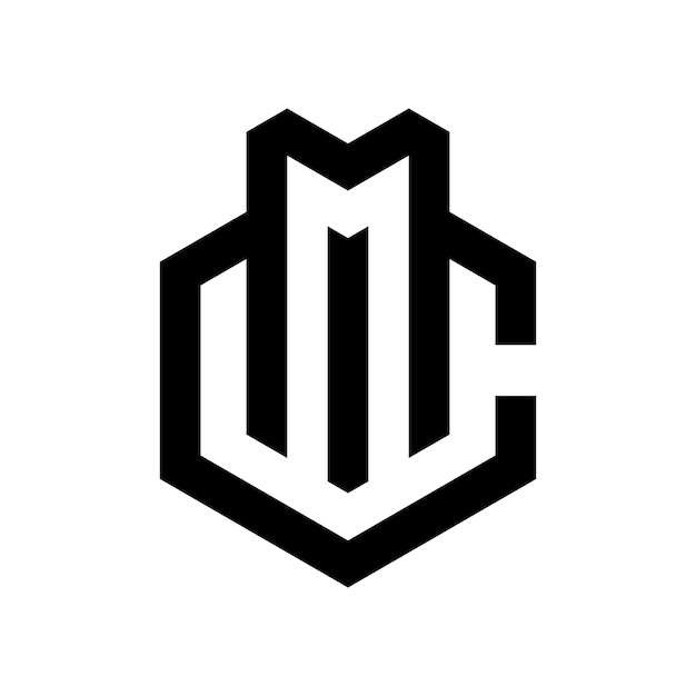 Diseño de logotipo en forma de letra M y C