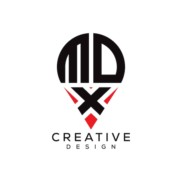 Diseño del logotipo de la forma de la letra MDX