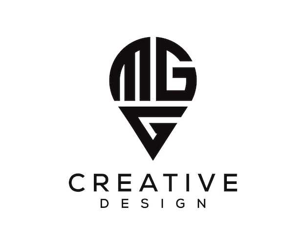 Diseño del logotipo de la forma de la letra MGG