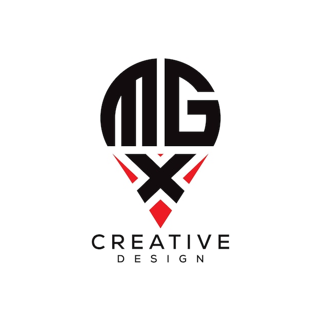 Diseño del logotipo de la forma de la letra MGX