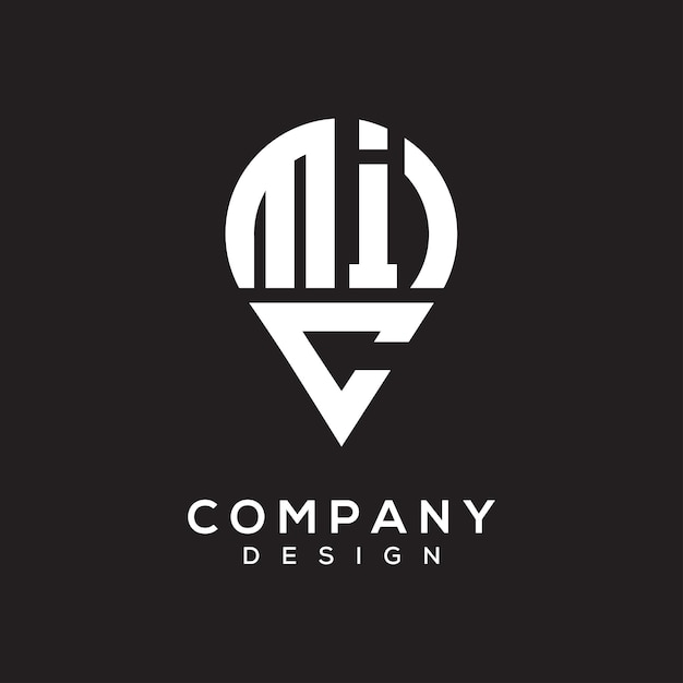 Diseño del logotipo de la forma de la letra MIC