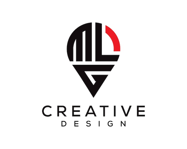 Diseño del logotipo de la forma de la letra MLG