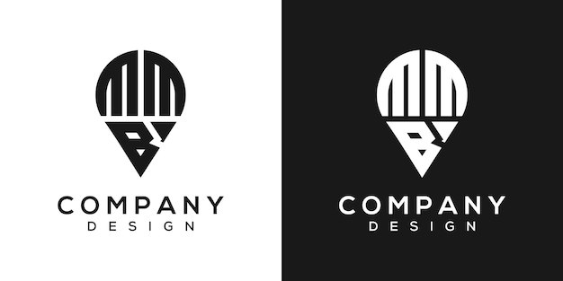 Diseño del logotipo de la forma de la letra MMB