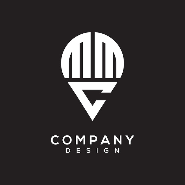 Diseño del logotipo de la forma de la letra MMC