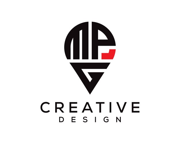 Diseño del logotipo de la forma de la letra MPG