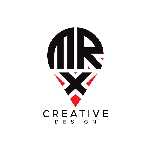 Diseño del logotipo de la forma de la letra MRX