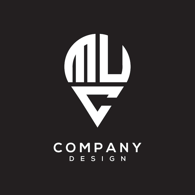 Diseño del logotipo de la forma de la letra MUC