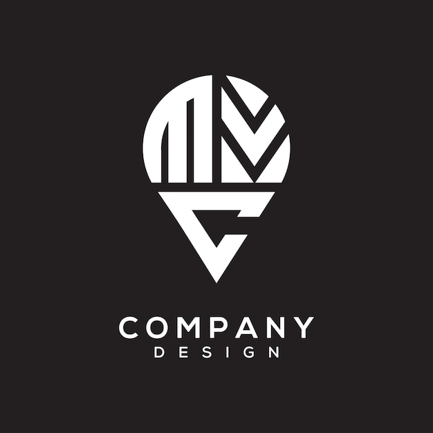 Diseño del logotipo de la forma de la letra MVC