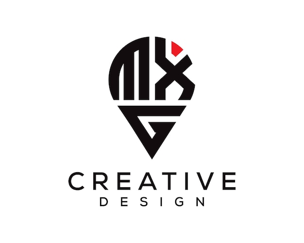 Diseño del logotipo de la forma de la letra MXG