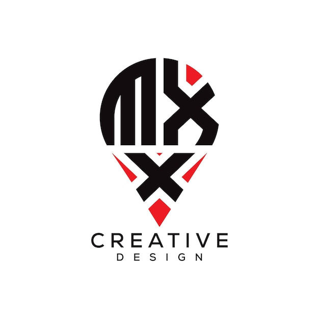 Diseño del logotipo de la forma de la letra MXX