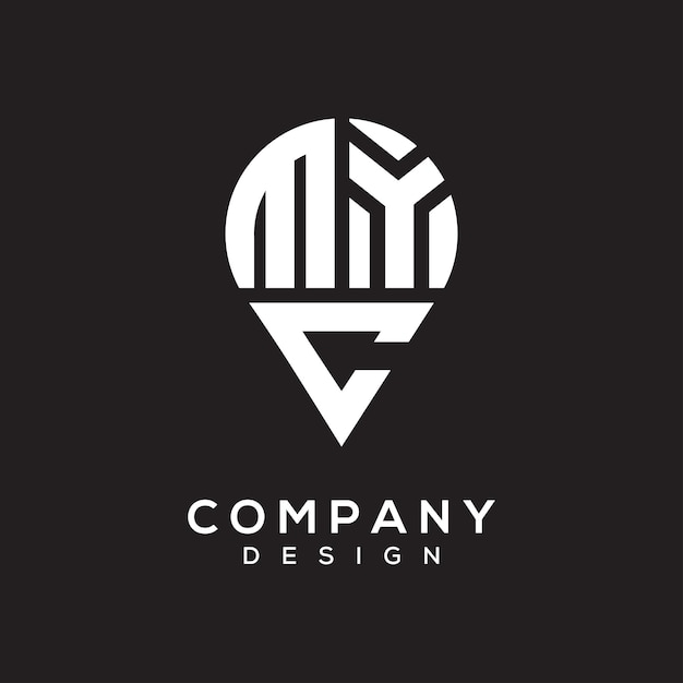 Diseño del logotipo de la forma de la letra MYC
