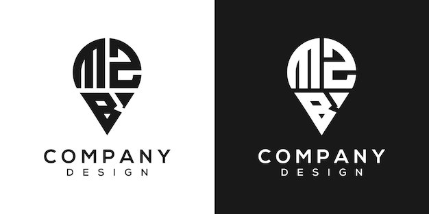 Diseño del logotipo de la forma de la letra MZB