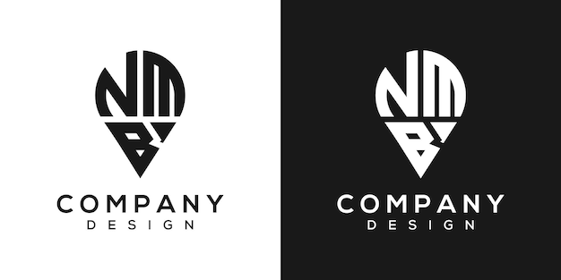 Diseño del logotipo de la forma de la letra NMB