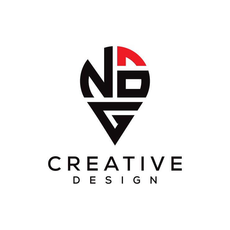 Vector diseño del logotipo de la forma de la letra nog