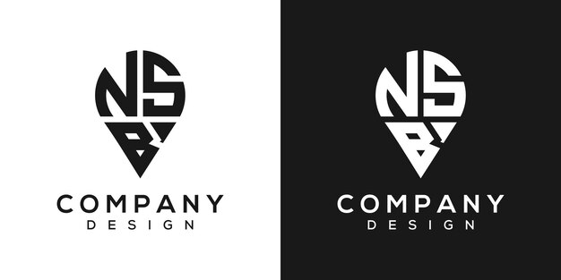 Diseño del logotipo de la forma de la letra NSB