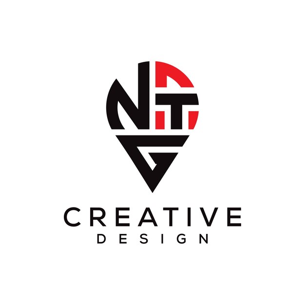 Diseño del logotipo de la forma de la letra NTG