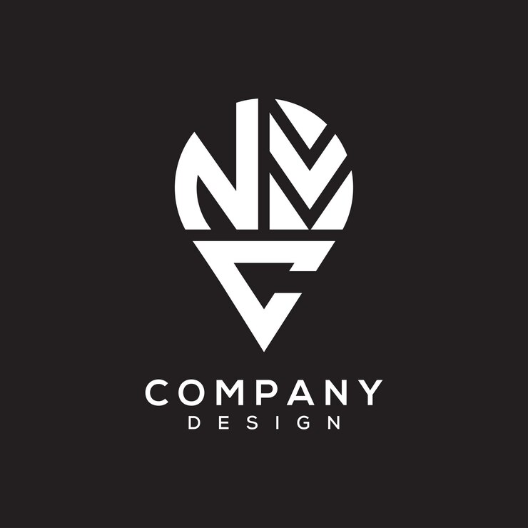 Vector diseño del logotipo de la forma de la letra nvc
