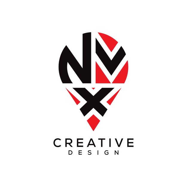 Diseño del logotipo de la forma de la letra NVX