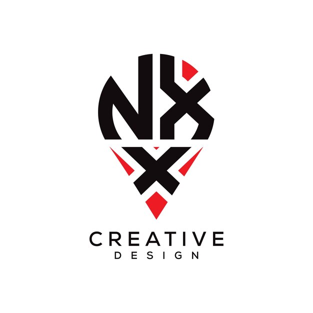 Diseño del logotipo en forma de letra NXX