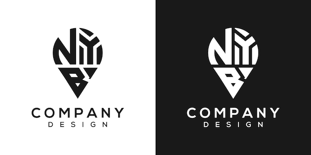 Diseño del logotipo de la forma de la letra NYB