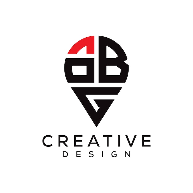 Diseño del logotipo de la forma de la letra OBG