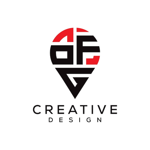 Diseño del logotipo de la forma de la letra OFG