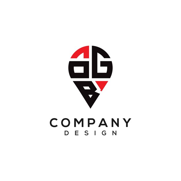 Diseño del logotipo de la forma de la letra OGB