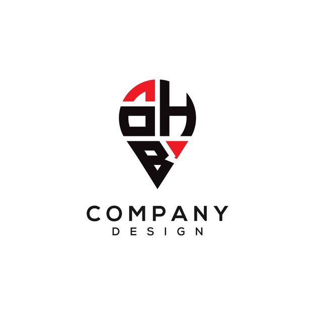 Diseño del logotipo de la forma de la letra OHB