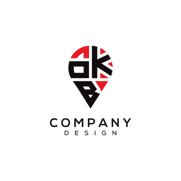 Diseño del logotipo de la forma de la letra OKB