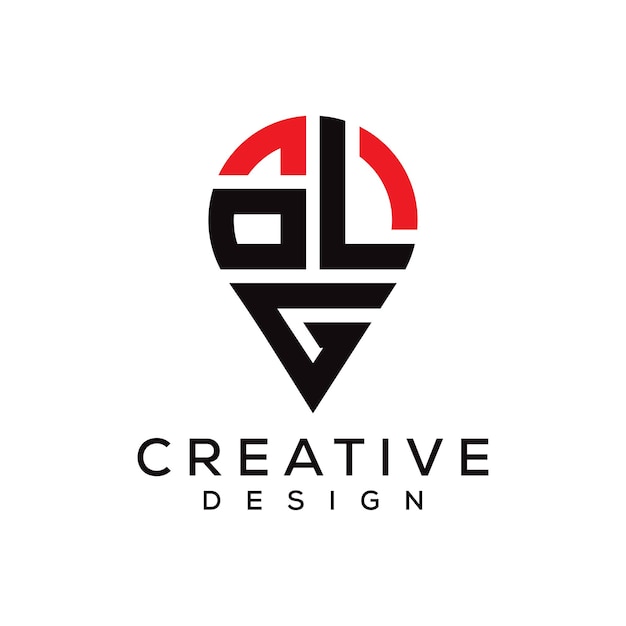 Diseño del logotipo de la forma de la letra OLG