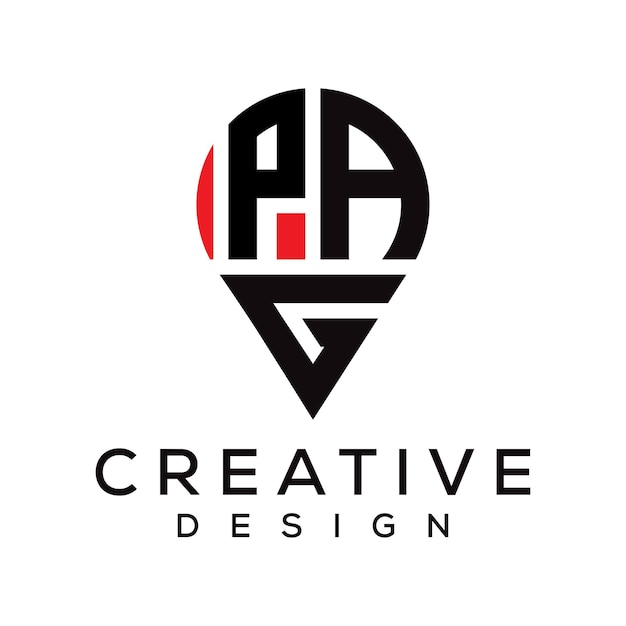 Diseño del logotipo de la forma de la letra PAG