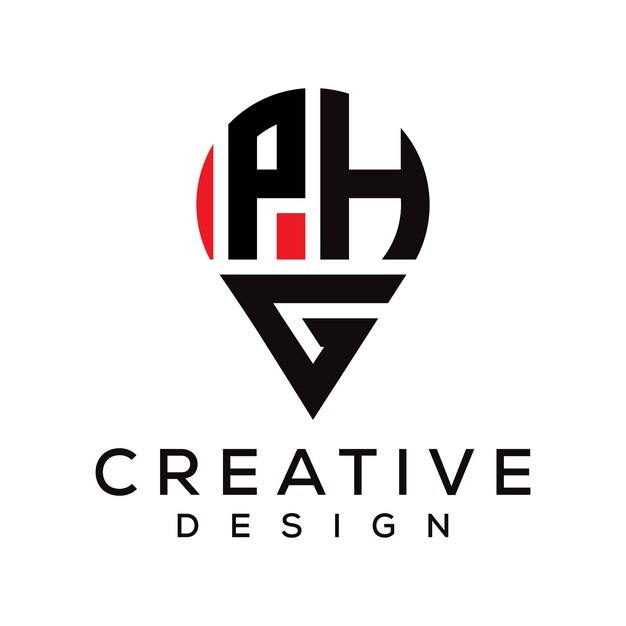 Diseño del logotipo de la forma de la letra PHG