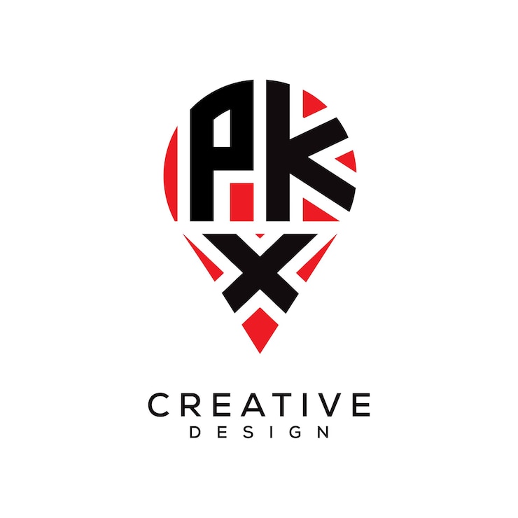 Vector diseño del logotipo de la forma de la letra pkx