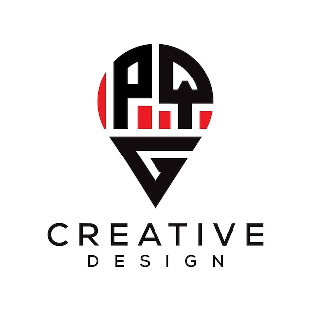 Diseño del logotipo de la forma de la letra PQG