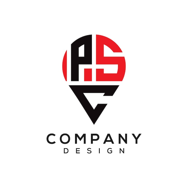 Diseño del logotipo de la forma de la letra PSC
