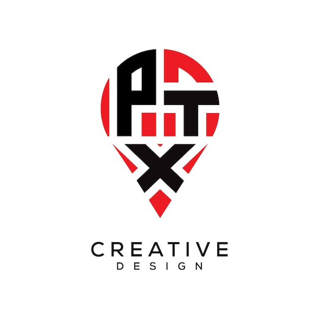 Diseño del logotipo de la forma de la letra PTX
