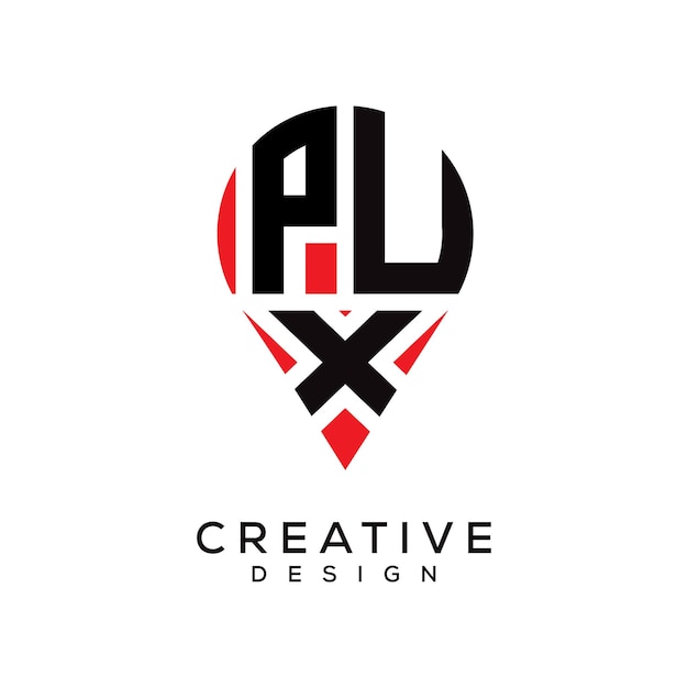 Diseño del logotipo de la forma de la letra PUX
