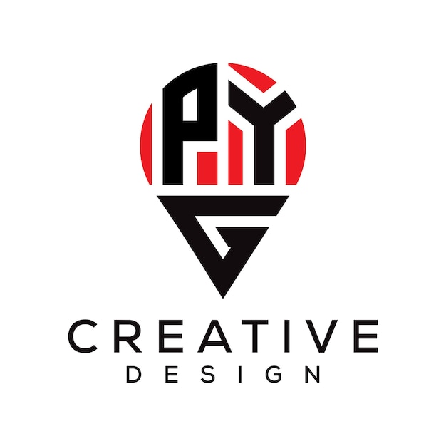 Diseño del logotipo de la forma de la letra PYG