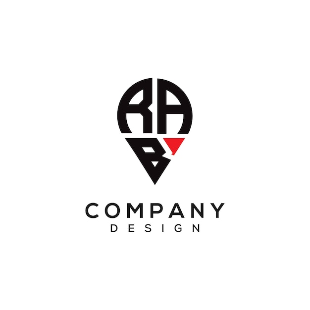 Diseño del logotipo de la forma de la letra RAB