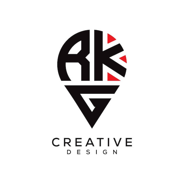 Diseño del logotipo de la forma de la letra RKG