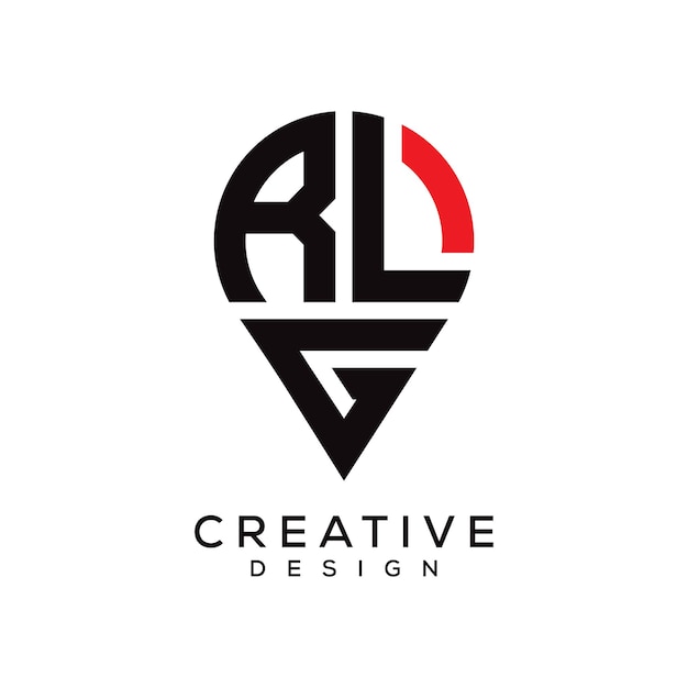 Diseño del logotipo de la forma de la letra RLG