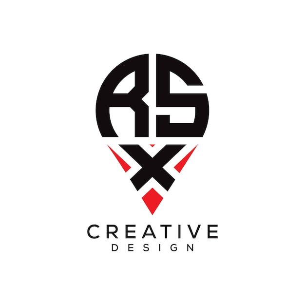 Diseño del logotipo de la forma de la letra RSX