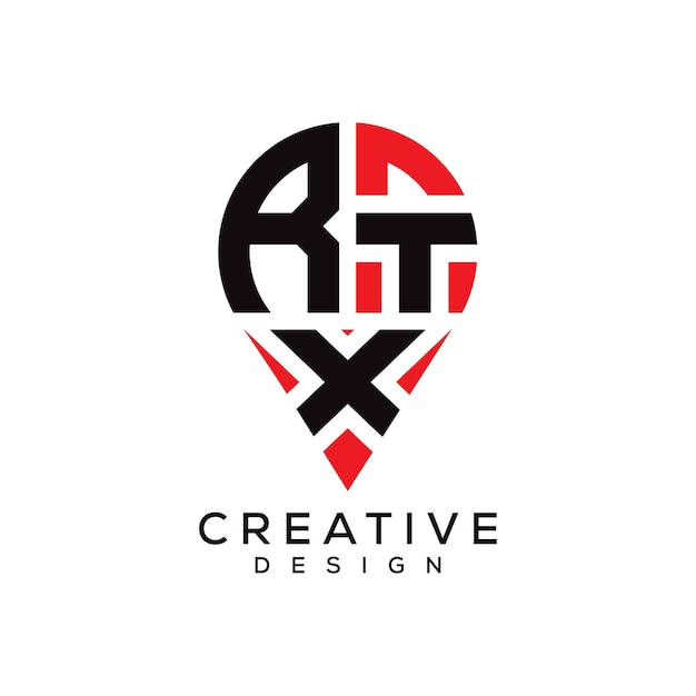 Diseño del logotipo de la forma de la letra RTX