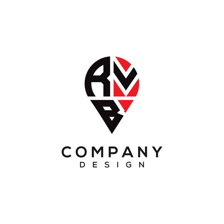 Vector diseño del logotipo de la forma de la letra rvb