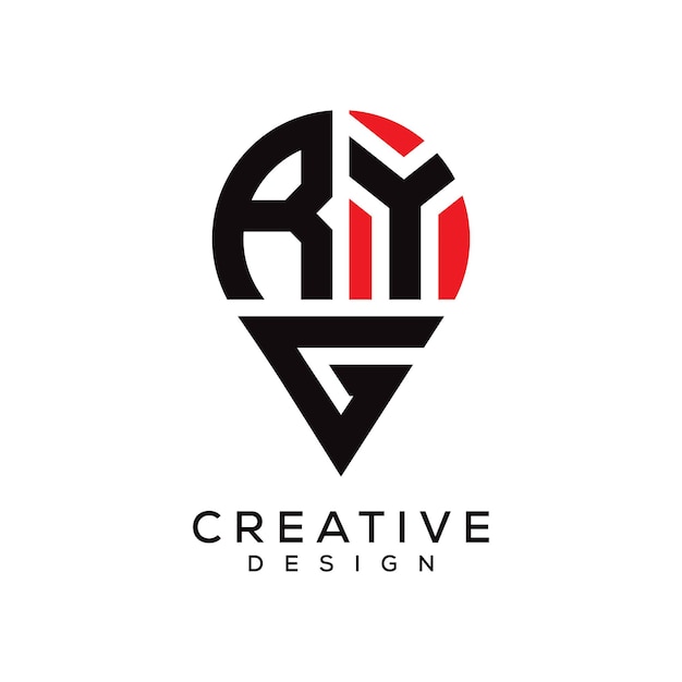 Diseño del logotipo de la forma de la letra RYG