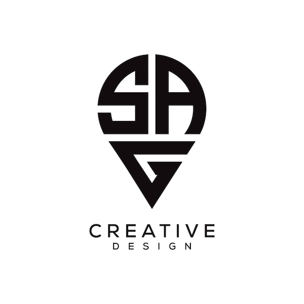 Diseño del logotipo de la forma de la letra SAG