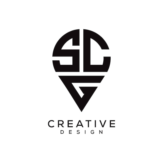 Diseño del logotipo de la forma de la letra SCG