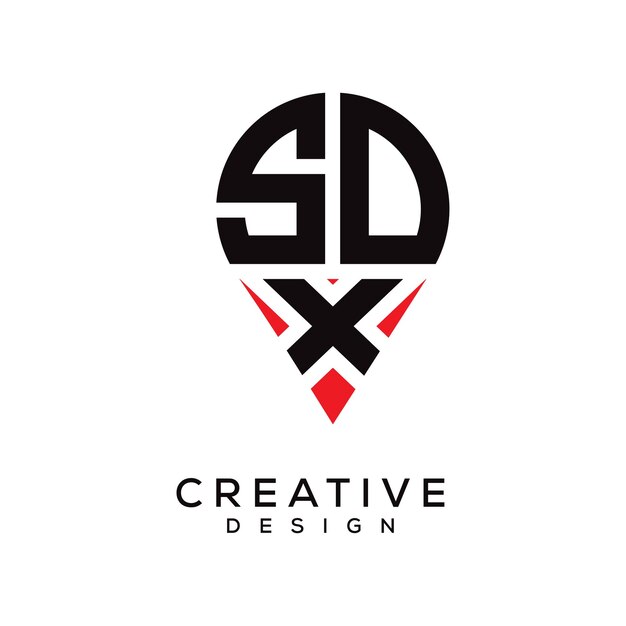 Diseño del logotipo de la forma de la letra SDX